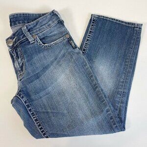 Silver Jeans Womens Aiko Capri Cropped Blue 27 Low Rise Y2K Denim 5 Pocket Denim